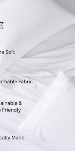 LANE LINEN Eco Friendly 100% Organic Cotton Queen Sheet Set - Image 5
