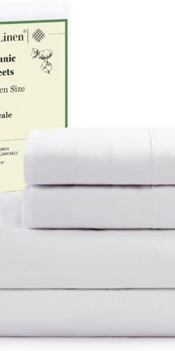 LANE LINEN Eco Friendly 100% Organic Cotton Queen Sheet Set